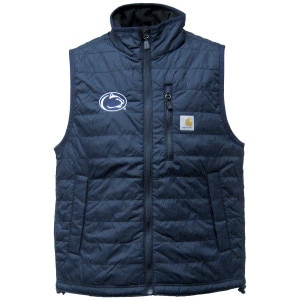 navy Carhartt vest with embroidered Penn State Athletic Logo